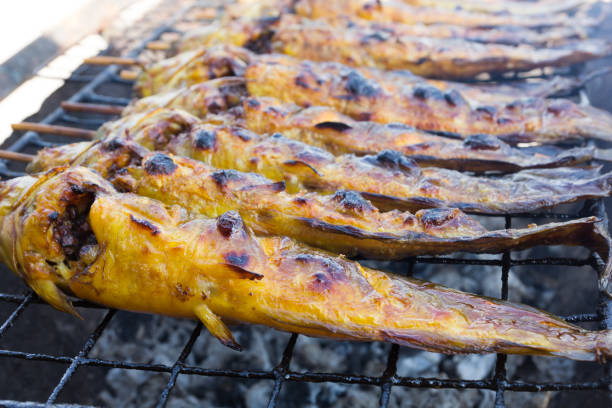 istock Catfish Grill On charcoal grill(Thai Food) 938545866