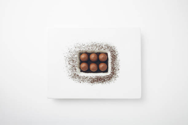 Pralines in a white plate