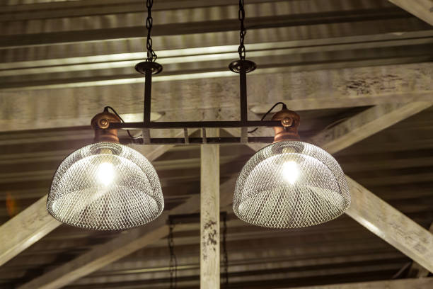 istock large modern metal chandelier under the ceiling 938547558