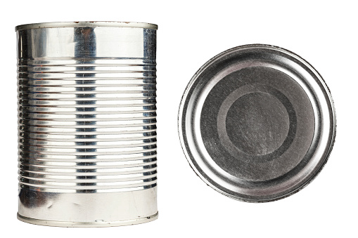 tin can on white background, isolated, canned from the store