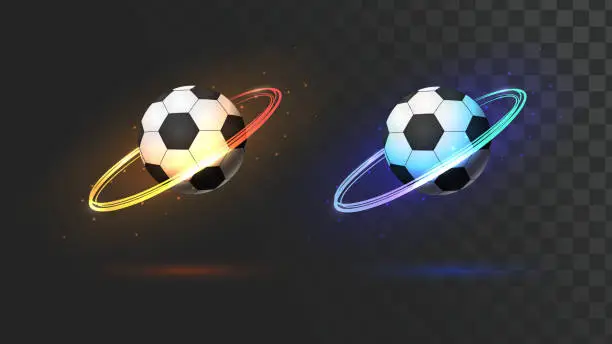 Vector illustration of Soccer ball with the ring of fire