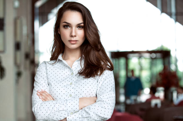 istock Modern business woman in the office with copy space. 938561596