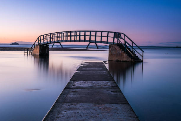 high tide at the bridge to nowhere - bass imagens e fotografias de stock