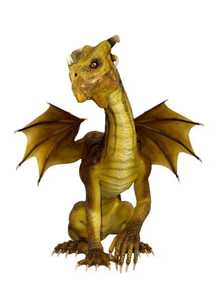 istock 3D illustration fantasy dragon on white 938586176
