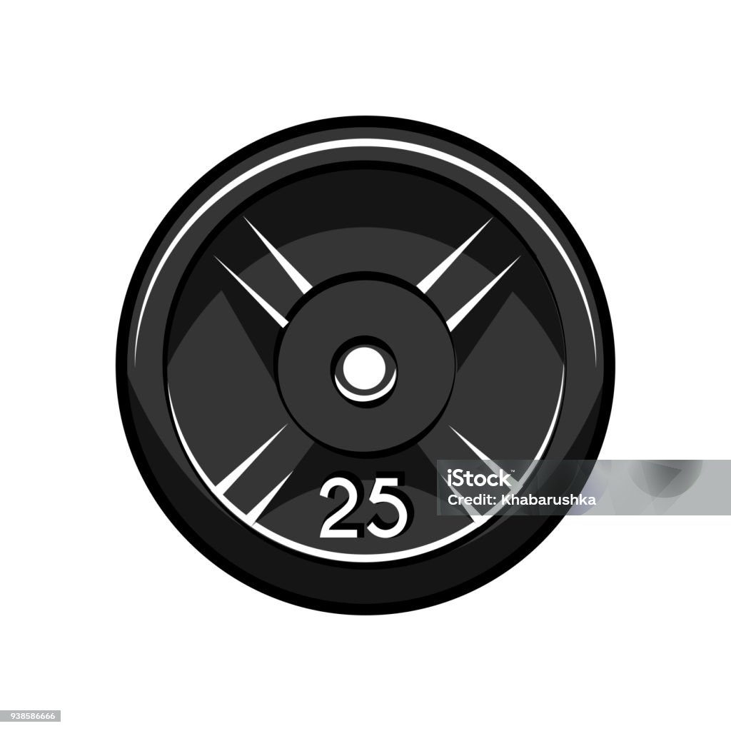 Disc Weight lifting or powerlifting plate. Sport symbol. Vector. Disc Weight lifting or powerlifting plate. Sport symbol. Vector illustration. Weights stock vector