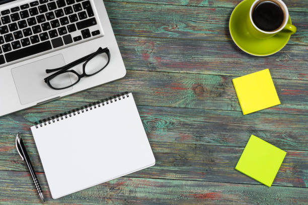 istock Office desk table with supplies. 938603722