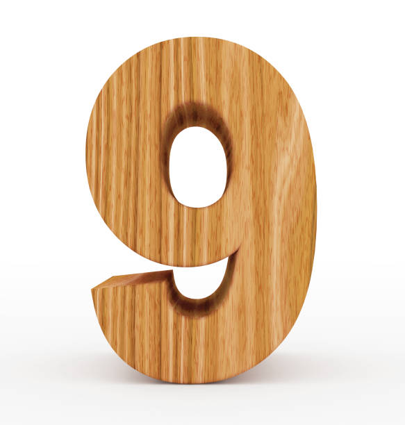 istock number 9 3d wooden isolated on white 938613536
