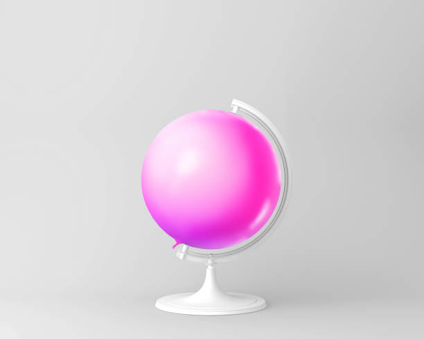 istock Globe sphere orb bright balloon pink. minimal idea concept. 938613586