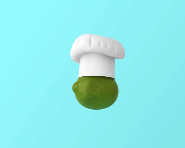 istock Chef hat with lemon concept on pastel blue background. minimal idea food and fruit concept. An idea creative to produce work within an advertising marketing communications or artwork design. 938613622