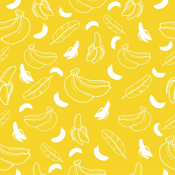 Vector illustration of Banana fruit seamless pattern background vector format