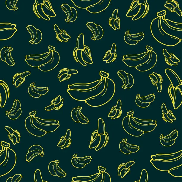 Vector illustration of Banana fruit seamless pattern background vector format