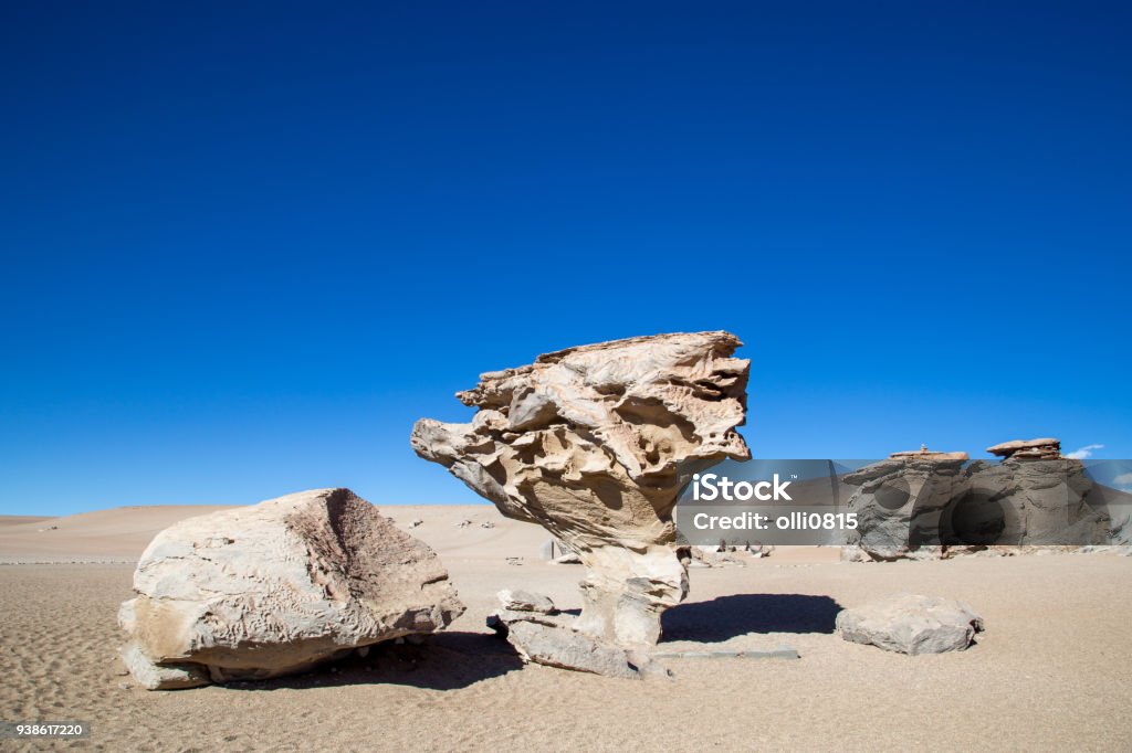 Stone formation Stone Tree Famous stone formation Arbol de Piedra in Bolivian altiplano Altiplano Stock Photo