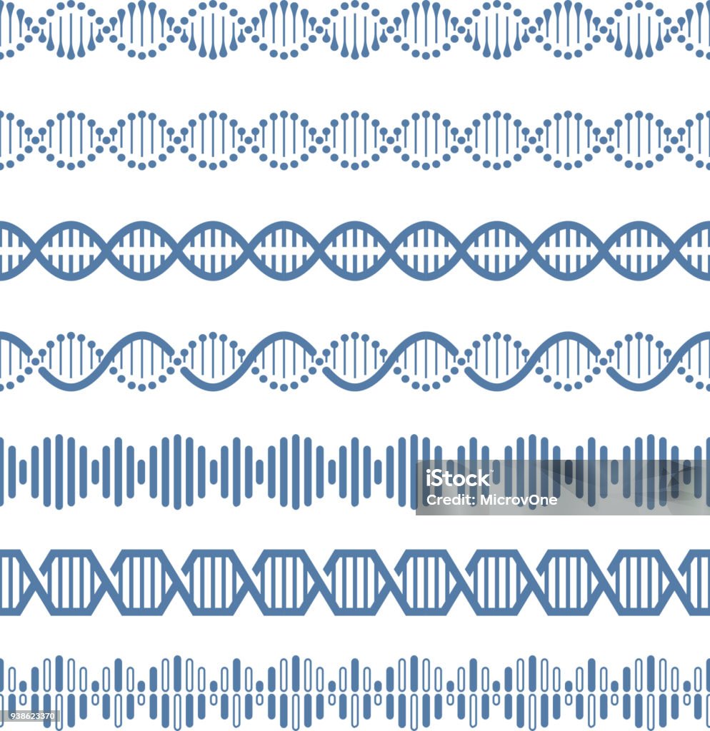 Il modello strutturale del genoma umano dna vettore pennello modello senza soluzione di continuità - arte vettoriale royalty-free di DNA