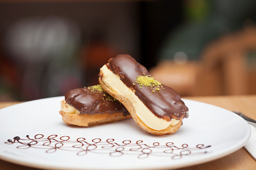 Homemade pastry eclair