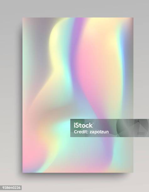Holographic Glowing Posters Background Stock Illustration - Download Image Now - Hologram, Holographic, Color Gradient