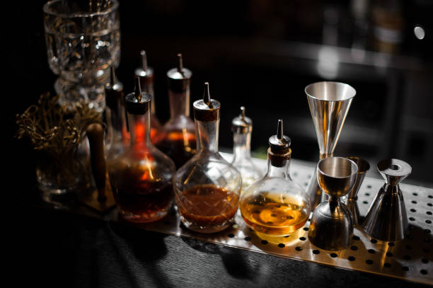 istock Barman essentials standing on the steel bar counter 938640644