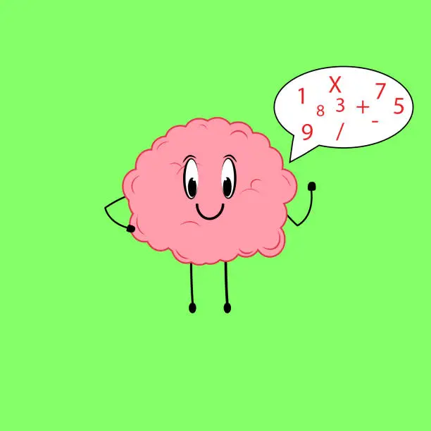 Vector illustration of Brain and mathematics.
