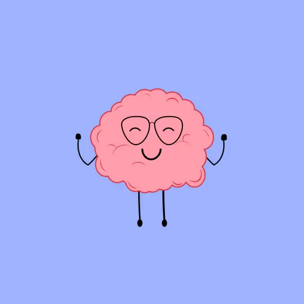 Vector illustration of Smiling brain.