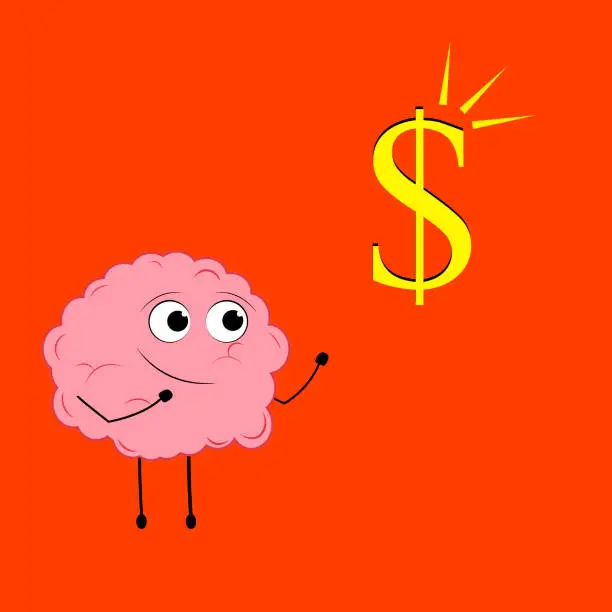 Vector illustration of Brain and money.