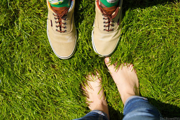 istock Green grass & green socks 938640796