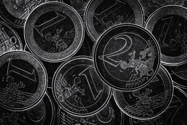 euro coins money cash stock photo