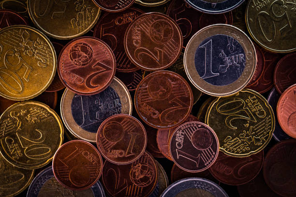 euro coins money cash stock photo