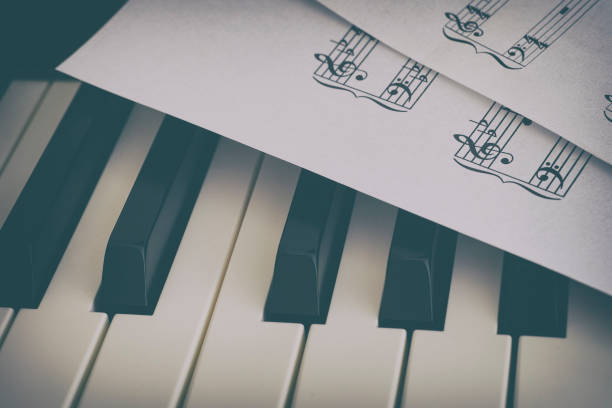istock Piano and sheet music paper 938648562