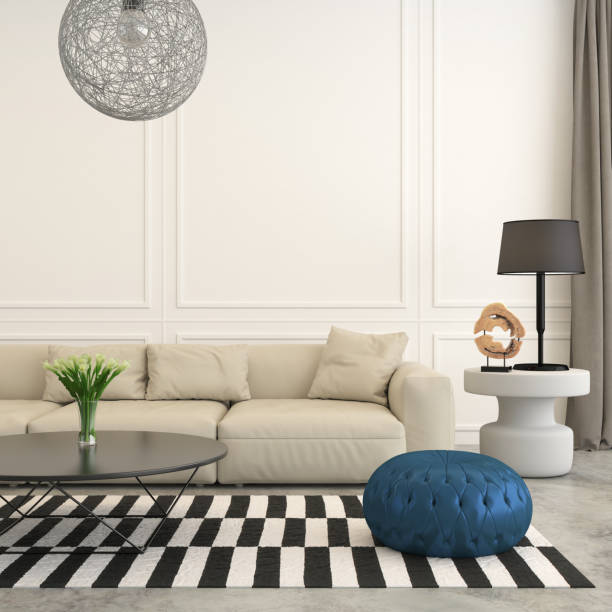 istock Modern living room interior background template 938660444
