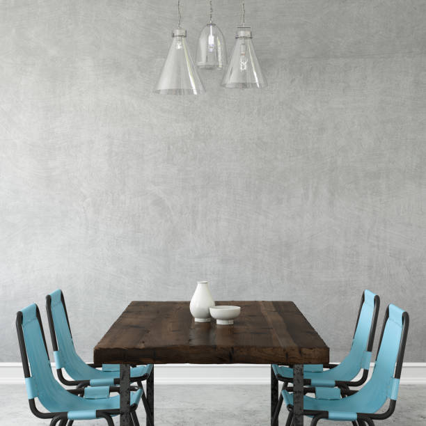 istock Dining room with pendant lamp background template 938660614