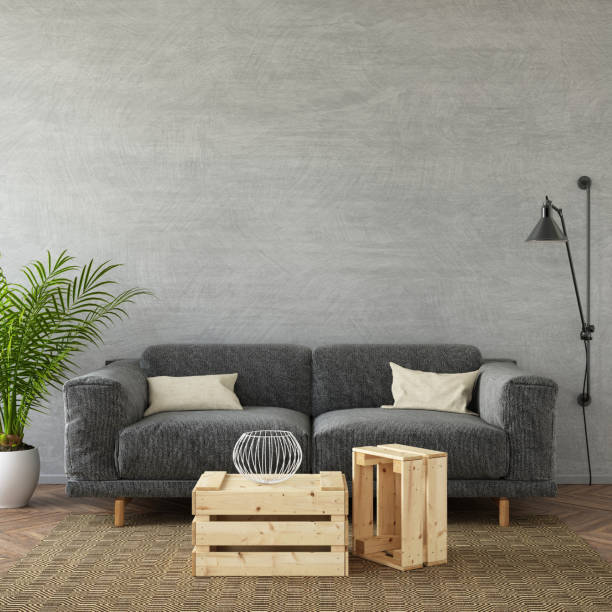 istock Modern living room with pastel colored sofa 938660702
