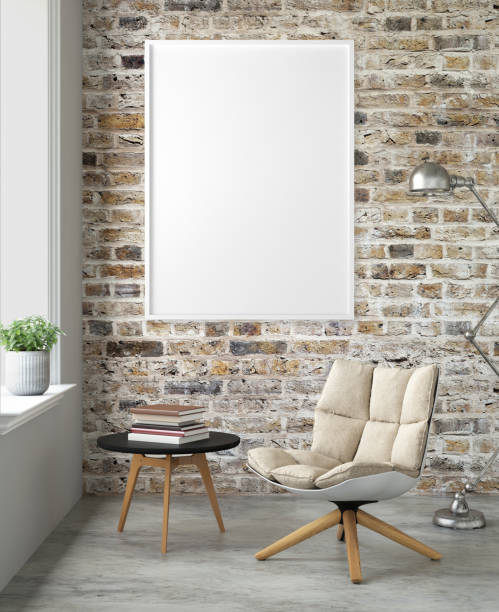 istock Modern interior with a chair and picture frame template 938660718