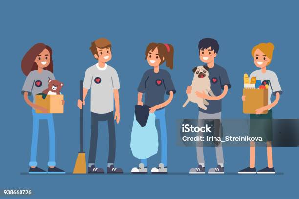 Volunteers Stock Illustration - Download Image Now - Volunteer, Teenager, Occupation