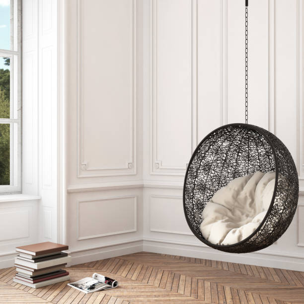 istock Modern interior with pendant chair background template 938660772