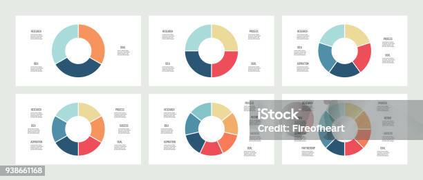 Business Infographics Circles With 3 4 5 6 7 8 Steps Options Vector Templates Stock Illustration - Download Image Now