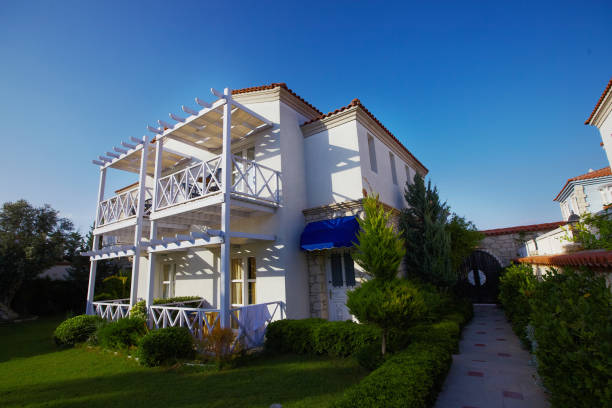 istock Small boutique hotel in Greek style concept Mediterranean architecture style building 938666228