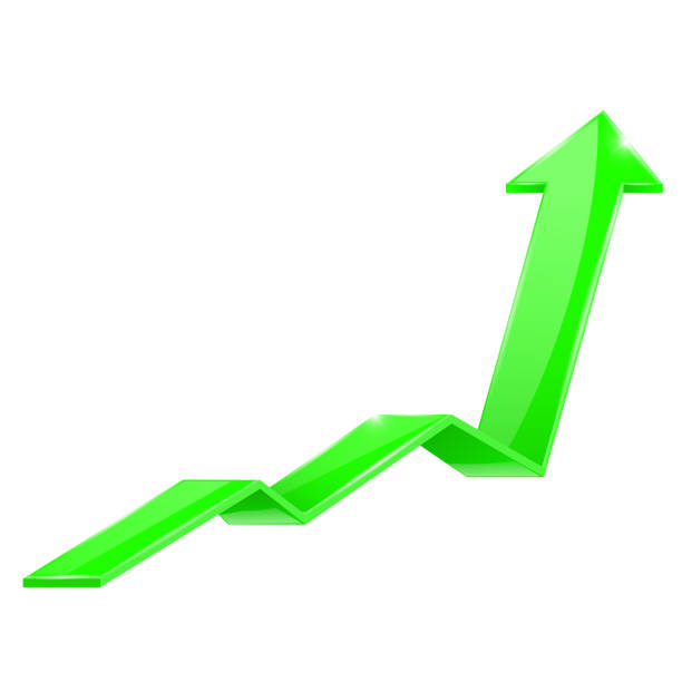 istock Green arrow. Financial sign, rising trend 938666316
