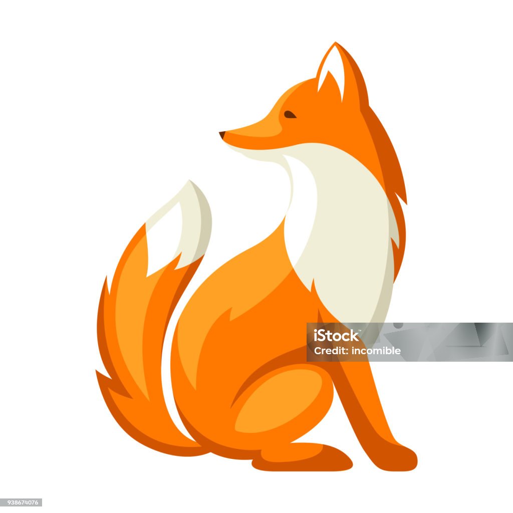 Stylized illustration of fox. Woodland forest animal on white background Stylized illustration of fox. Woodland forest animal on white background. Fox stock vector