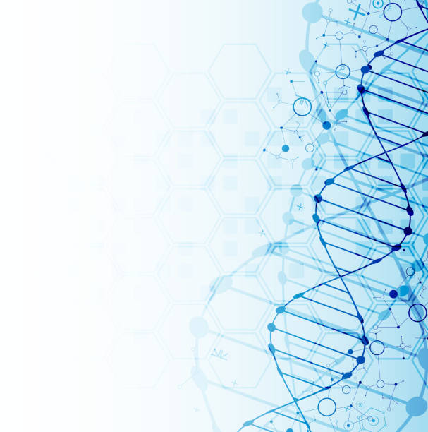 科学のテンプレート、dna 分子の背景。 - laboratory research dna molecular structure点のイラスト素材／クリップアート素材／マンガ素材／アイコン素材