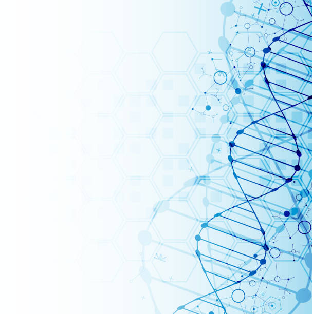 Science template, DNA molecules background. vector art illustration