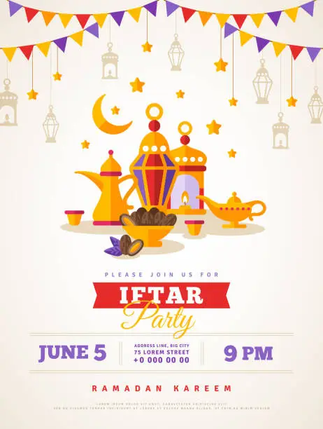 Vector illustration of Iftar party celebration