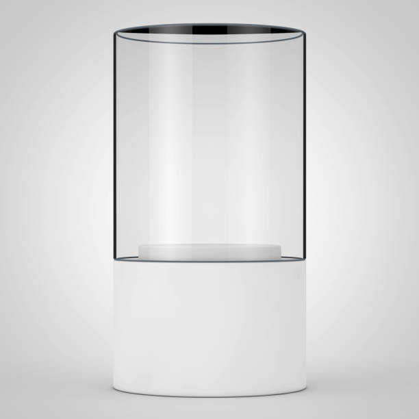 istock Empty Promotion Glass Showcase with Pedestal. 3d Rendering 938687098