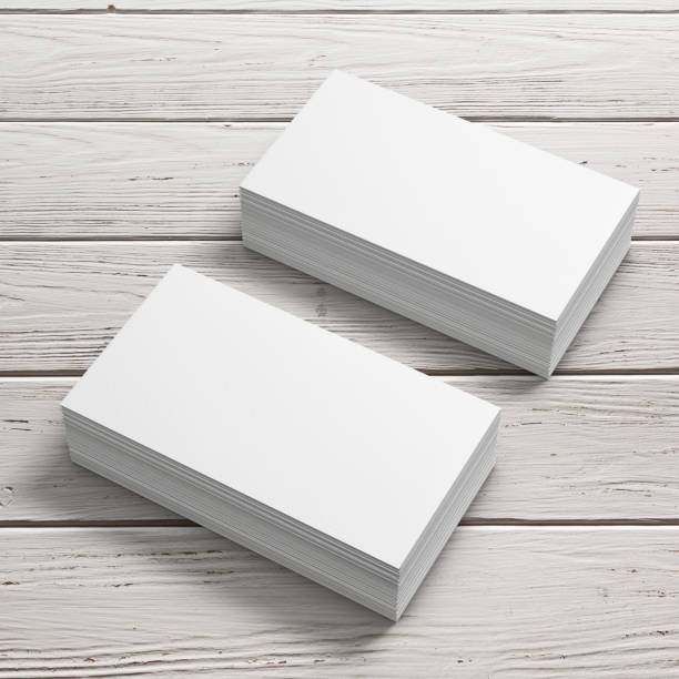 Stacks of White Blank Business Cards. 3d Rendering