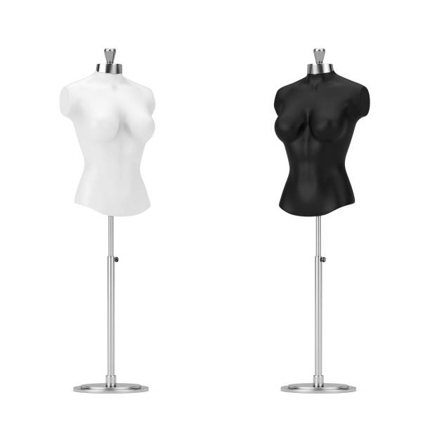 istock Black and White Vintage Tailor Women Mennequin. 3d Rendering 938687310