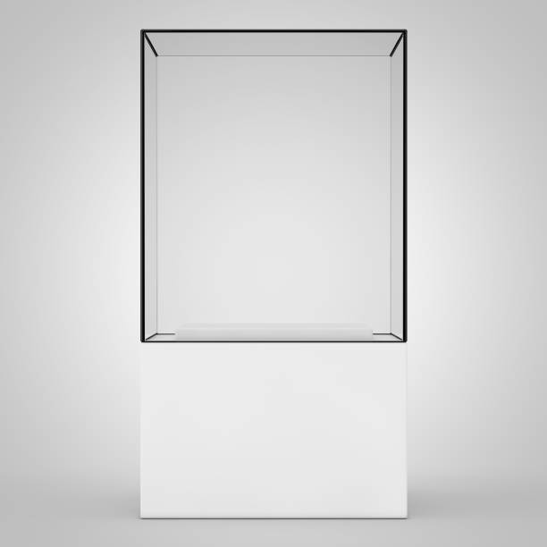 istock Empty Promotion Glass Showcase with Pedestal. 3d Rendering 938687338