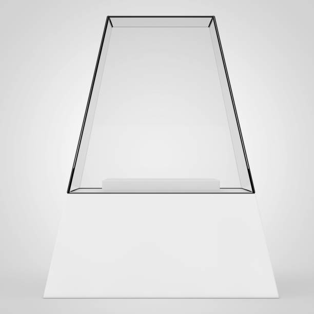 istock Empty Promotion Glass Showcase with Pedestal. 3d Rendering 938687822