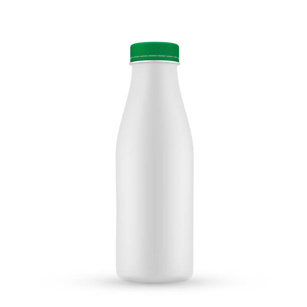 istock Plastic blank milk  bottle with green screw cap for dairy products. 938690978