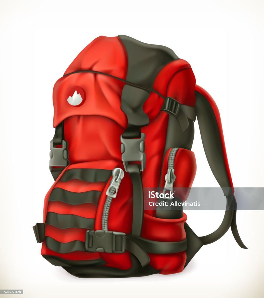 Tourist backpack, 3d vector icon Backpack stock vector