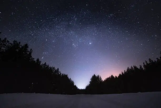 Stars space landscape. Milky Way at dark night