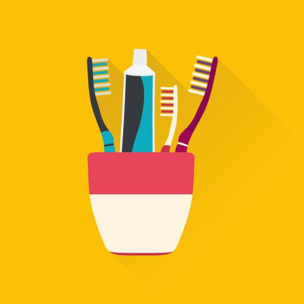 stockillustraties, clipart, cartoons en iconen met tandpasta tubes en toothbrushs. hygiëne en reiniging van de tanden. vectorillustratie. - orthodontist illustraties