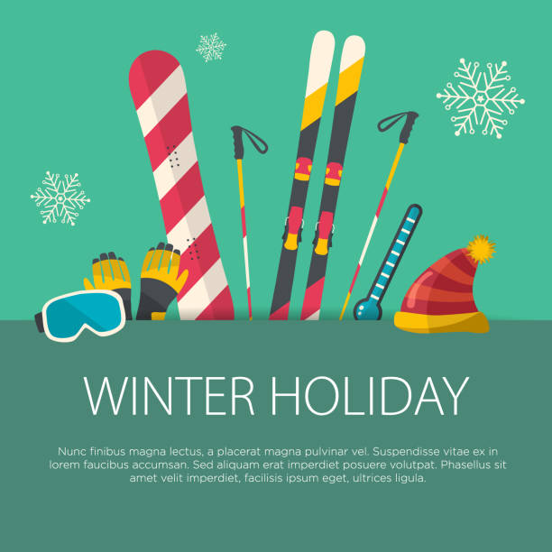istock Flat design winter sport concept. Sports equipment background. 938702194